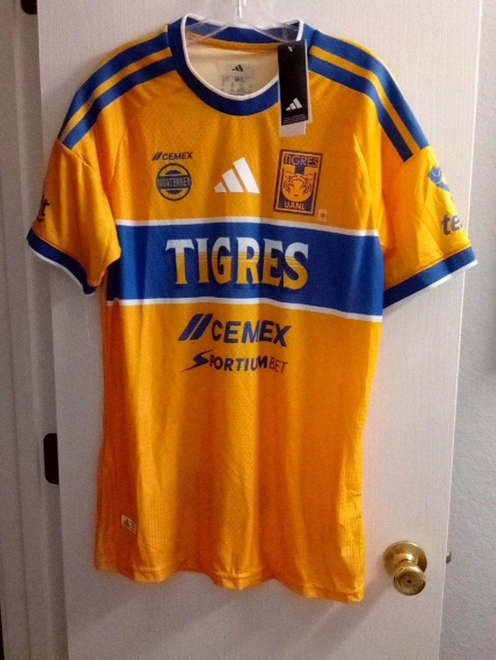 adidas Yellow and Blue Tigres UANL Kids Soccer Jersey